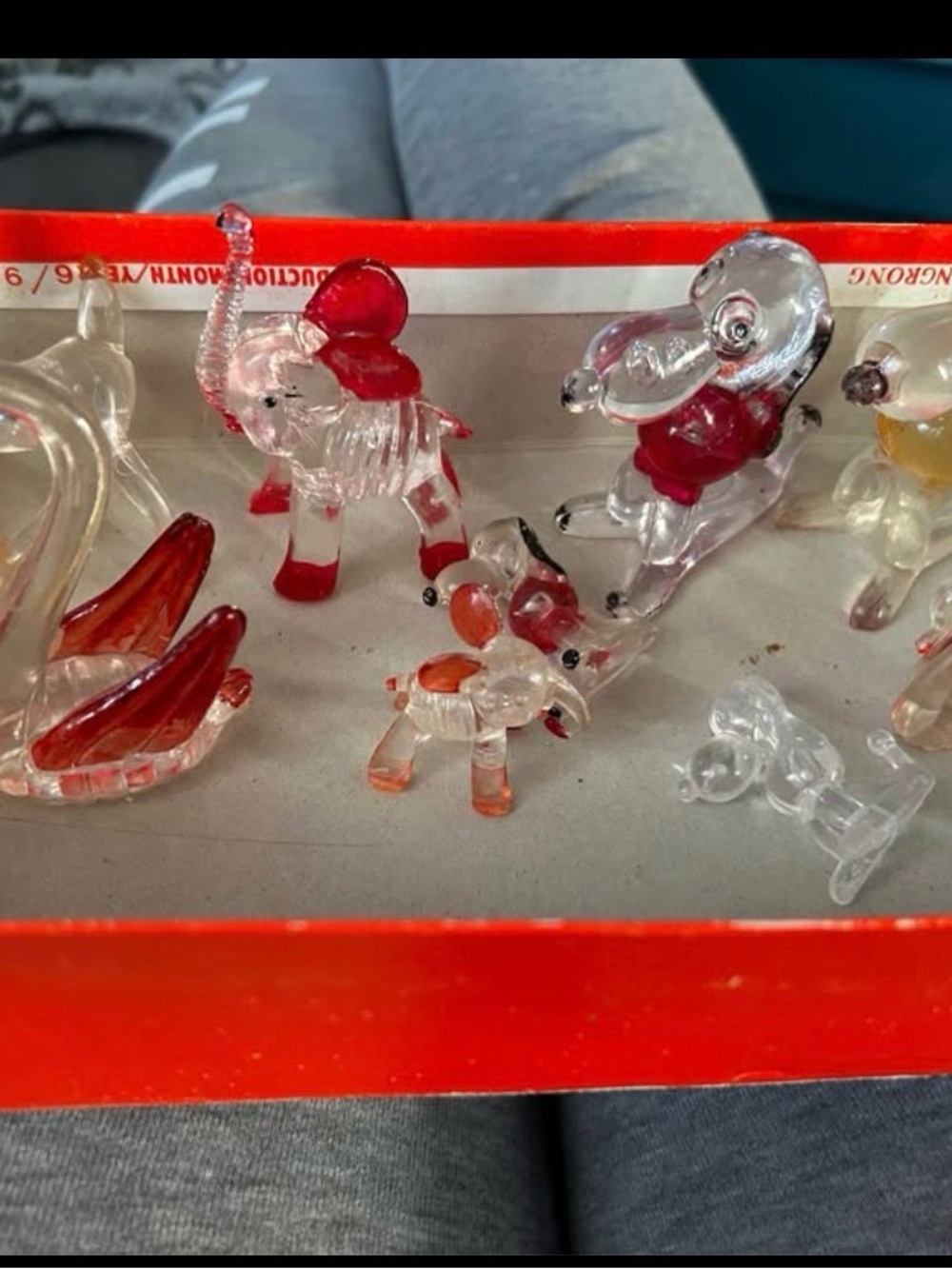 Vintage clear Lucite plastic animal figures